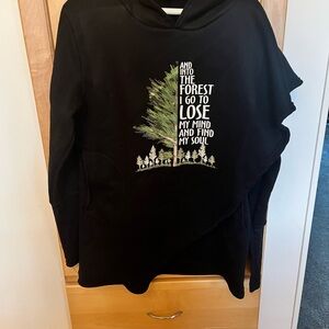 Women’s Graphic Hoodie with Forest Tree Quote. Size XL.